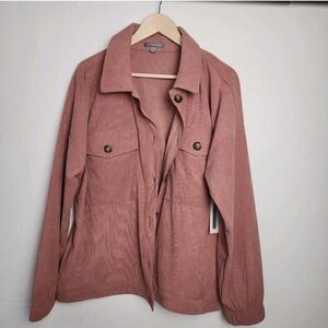 Peace & Pearls Women's  Corduroy Jacket XL Burlwood/Mauve NEW